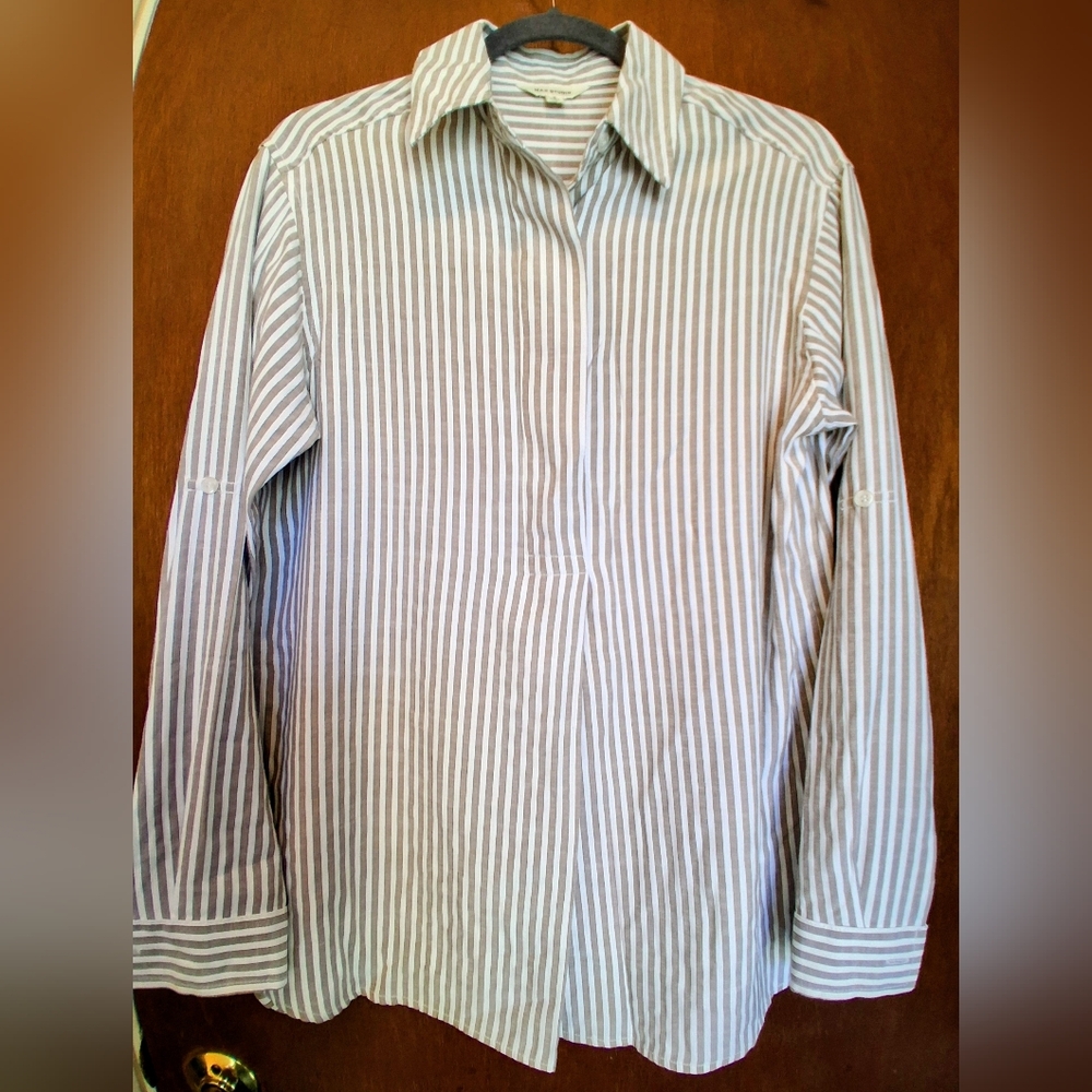 Max Studio Womens Stripped Long Sleeve Top Size S